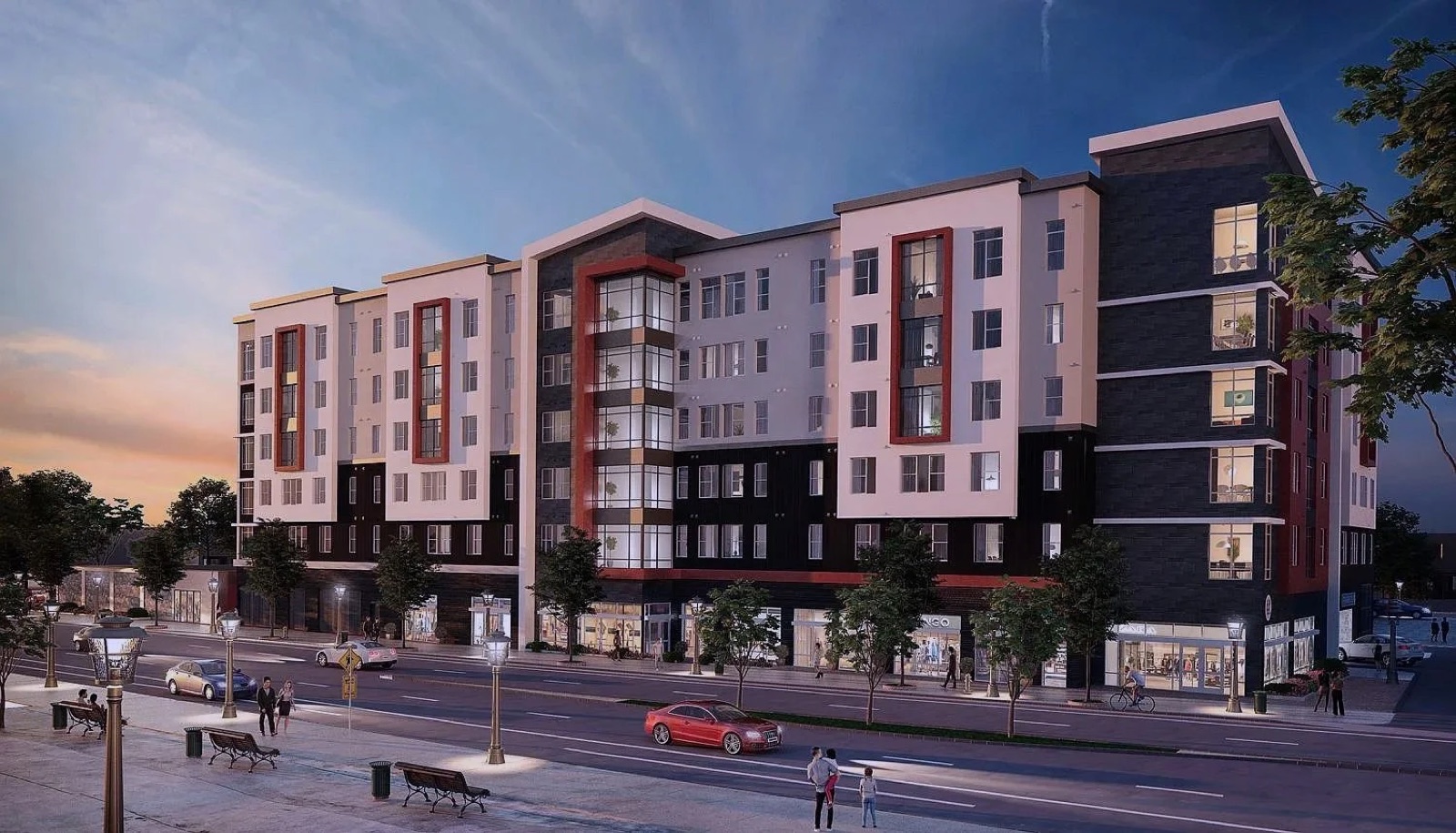 Rendering of the six-story student housing building on 65th Street