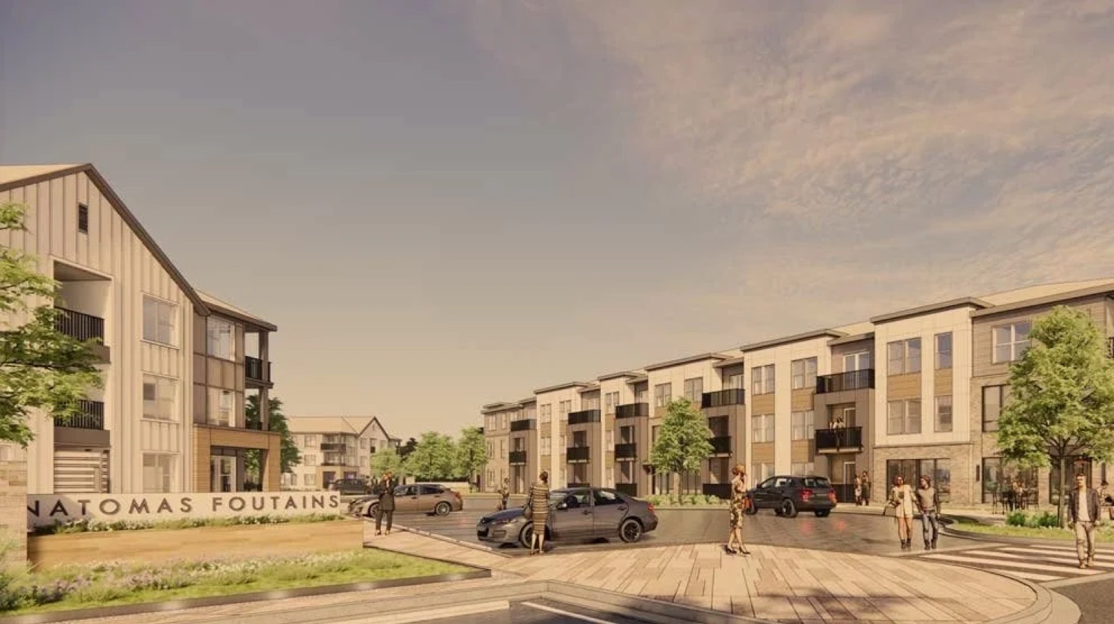 Rendering of the Natomas Fountains apartment community